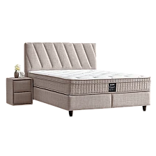 Upholstered bedroom with mattress SIESTA 160 x 200 - cream 03