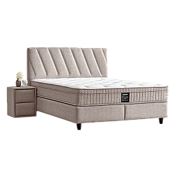 Upholstered bedroom with mattress SIESTA 160 x 200 - cream 03