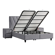 Upholstered bedroom with mattress SIESTA 160 x 200 - anthracite 13