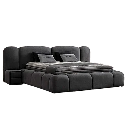 Upholstered bedroom with mattress BUMBY 160 x 200 - gray 13