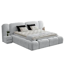 Upholstered bedroom with mattress BUMBY 160 x 200 - light gray 21