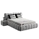 Upholstered bedroom with mattress RODOS 160 x 200 - light gray 326