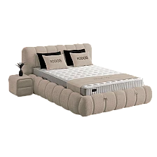 Upholstered bedroom with mattress RODOS 160 x 200 - beige 04