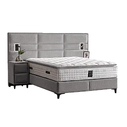 Upholstered bedroom with mattress MATHILDA 160 x 200 - silver 25