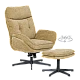 Armchair with stool ANDREA - mustard