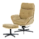 Armchair with stool ANDREA - mustard