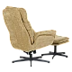 Armchair with stool ANDREA - mustard