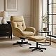 Armchair with stool ANDREA - mustard