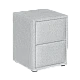 CANCUN bedroom bedside table - silver AN
