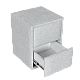 CANCUN bedroom bedside table - silver AN