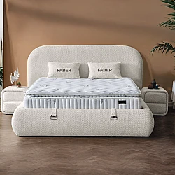 Υπνοδωμάτιο με ταπετσαρία και στρώμα FABER 180 x 200 - latte 06
