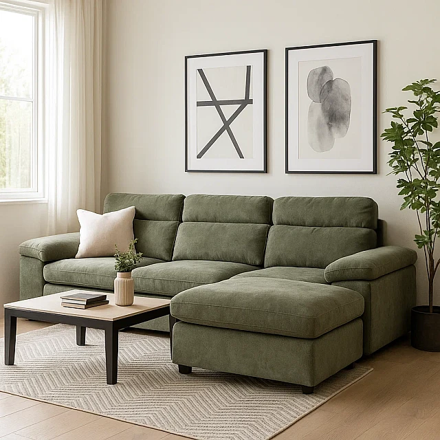 Corner sofa POKO - green C08
