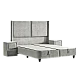 Upholstered bedroom with mattress DIANA 180 x 200 - light gray 326