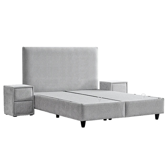 Тапицирана спалня с матрак COMO 180 x 200 - сребърен AN