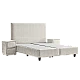 Upholstered bedroom with mattress COMO 180 x 200 - cream 01