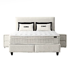 Upholstered bedroom with mattress COMO 180 x 200 - cream 01