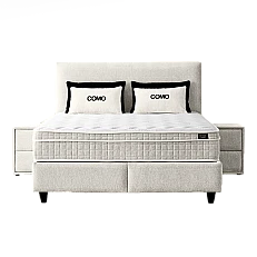 Upholstered bedroom with mattress COMO 180 x 200 - cream 01