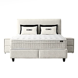 Upholstered bedroom with mattress COMO 180 x 200 - cream 01