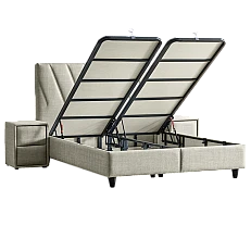 Upholstered bedroom with mattress SIESTA 180 x 200 - cream 01
