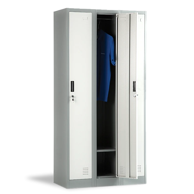 Метален шкаф CR-1242 J LUX - сив / тъмносив
