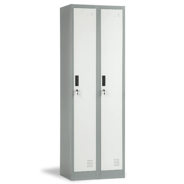 Метален шкаф Carmen CR-1242-2 J LUX - сив / тъмносив
