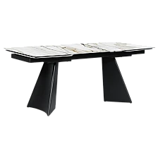 Extendable dining table CARORA - white gloss Tuscany
