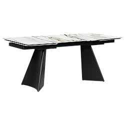 Extendable dining table CARORA - white gloss Tuscany