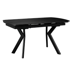 Extendable dining table SEBASTIAN - black