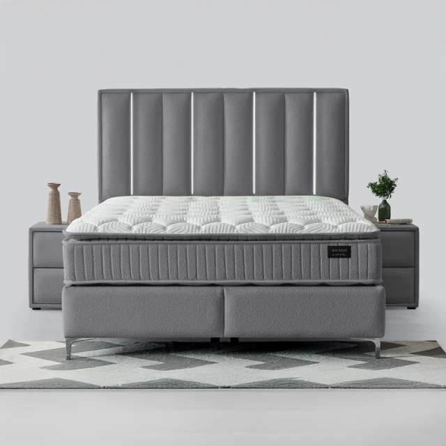 Тапицирана спалня с матрак MINI MOONLIGHT 140 х 200 - сив 16