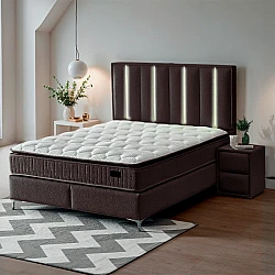 Υπνοδωμάτιο με ταπετσαρία και στρώμα MINI MOONLIGHT 140 x 200 - σκούρο καφέ 680