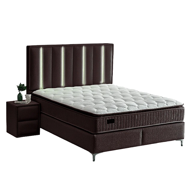 Тапицирана спалня с матрак MINI MOONLIGHT 140 х 200 - тъмнокафяв 680