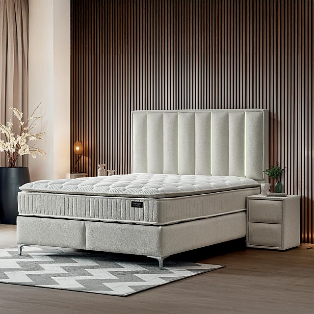 Тапицирана спалня с матрак MINI MOONLIGHT 160 х 200 - крем 01