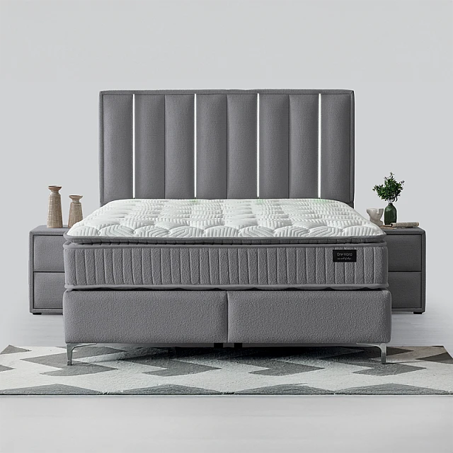 Тапицирана спалня с матрак MINI MOONLIGHT 160 х 200 - сив 16