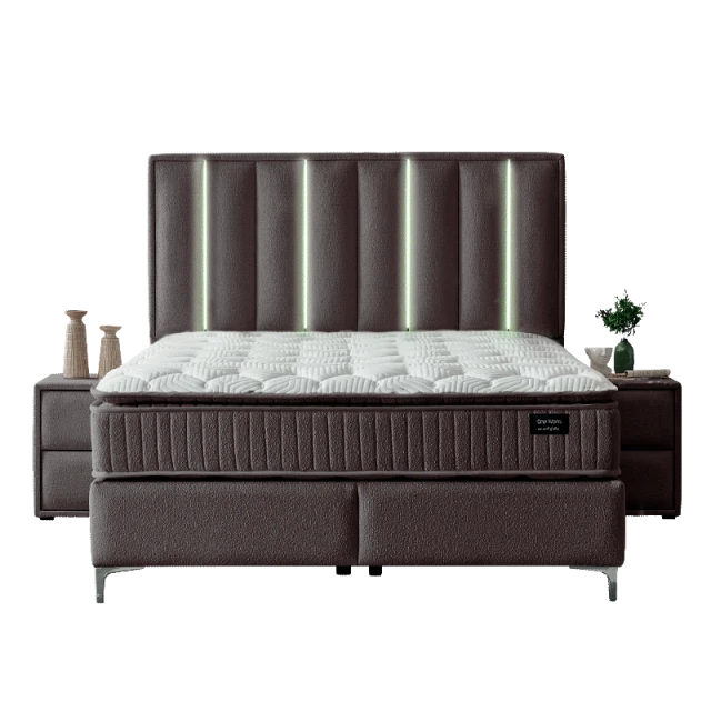 Тапицирана спалня с матрак MINI MOONLIGHT 160 х 200 - тъмнокафяв 680