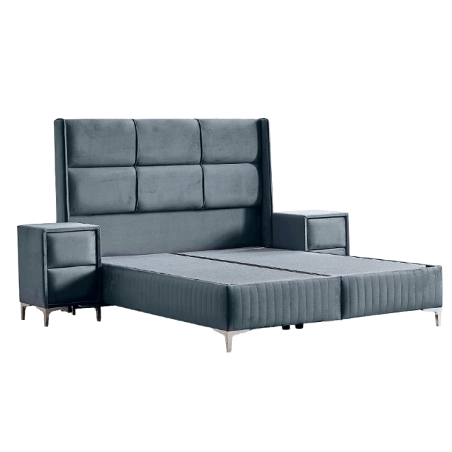 Тапицирана спалня с матрак BELLA 180 x 200 - тъмносив 32