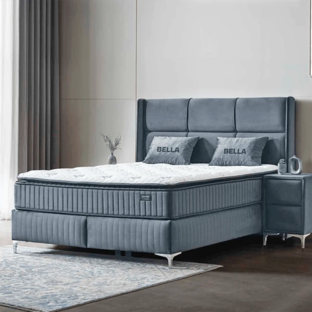 Тапицирана спалня с матрак BELLA 180 x 200 - тъмносив 32