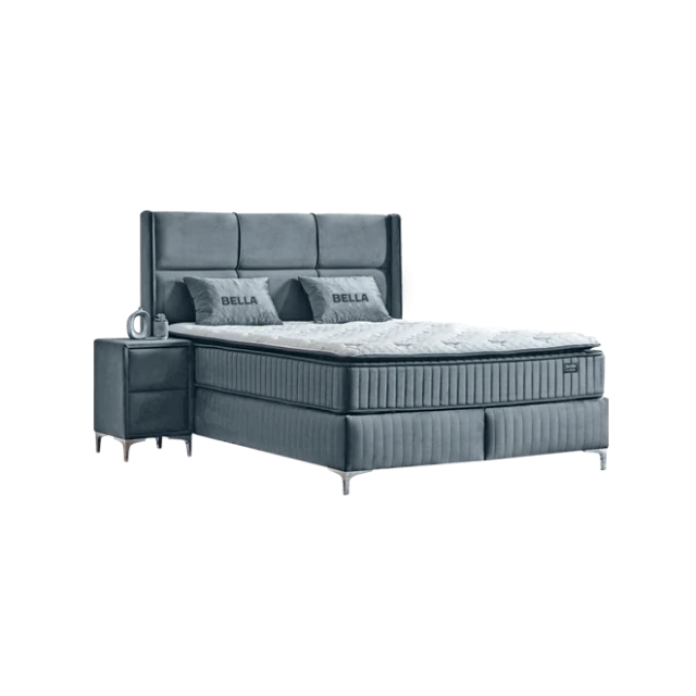 Тапицирана спалня с матрак BELLA 180 x 200 - тъмносив 32