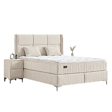 Upholstered bedroom with mattress BELLA 180 x 200 - beige 02