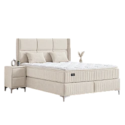 Upholstered bedroom with mattress BELLA 180 x 200 - beige 02