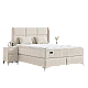 Upholstered bedroom with mattress BELLA 180 x 200 - beige 02
