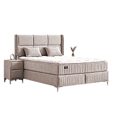 Upholstered bedroom with mattress BELLA 180 x 200 - cream 03