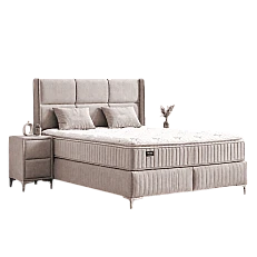 Upholstered bedroom with mattress BELLA 180 x 200 - cream 03