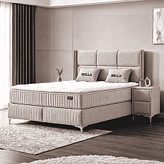 Upholstered bedroom with mattress BELLA 180 x 200 - cream 03