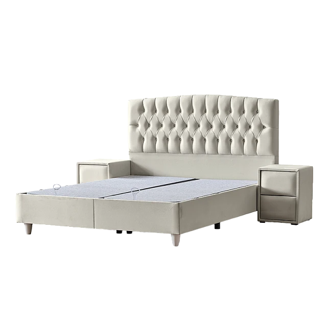 Тапицирана спалня с матрак MONZA 160 x 200 - крем B 01