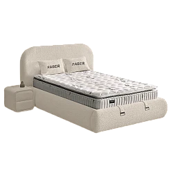 Υπνοδωμάτιο με ταπετσαρία και στρώμα FABER 120 x 200 - latte 06