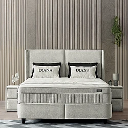 Υπνοδωμάτιο με ταπετσαρία και στρώμα DIANA 140 x 200 - ανοιχτό γκρι 326