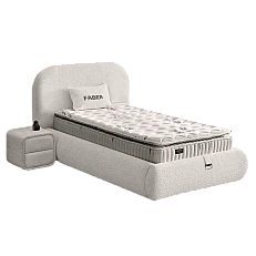 Upholstered bed with mattress FABER 90 x 200 - pearl SY