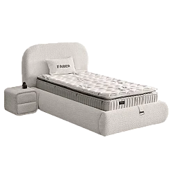 Ταπετσαρισμένο κρεβάτι με στρώμα FABER 90 x 200 - pearl SY