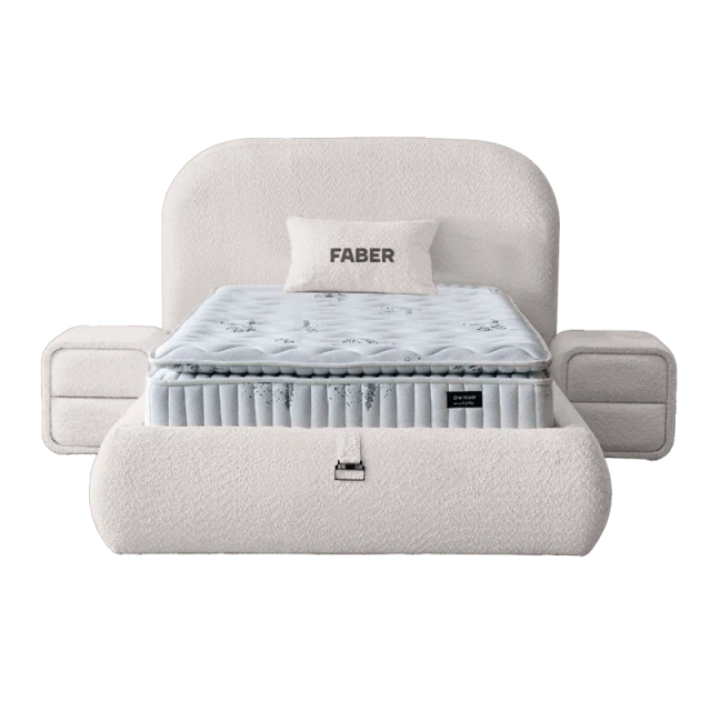 Тапицирано легло с матрак FABER 90 х 200 - перла SY