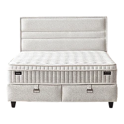 Upholstered bedroom with mattress ASTRA 140 x 200 - pearl SY